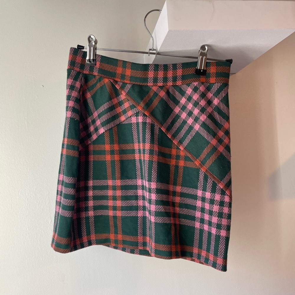 Plaid Free People mini skirt with elastic waist band